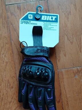 BILT Sprint Women's Motorcycle Gloves in Purple/Black - XS